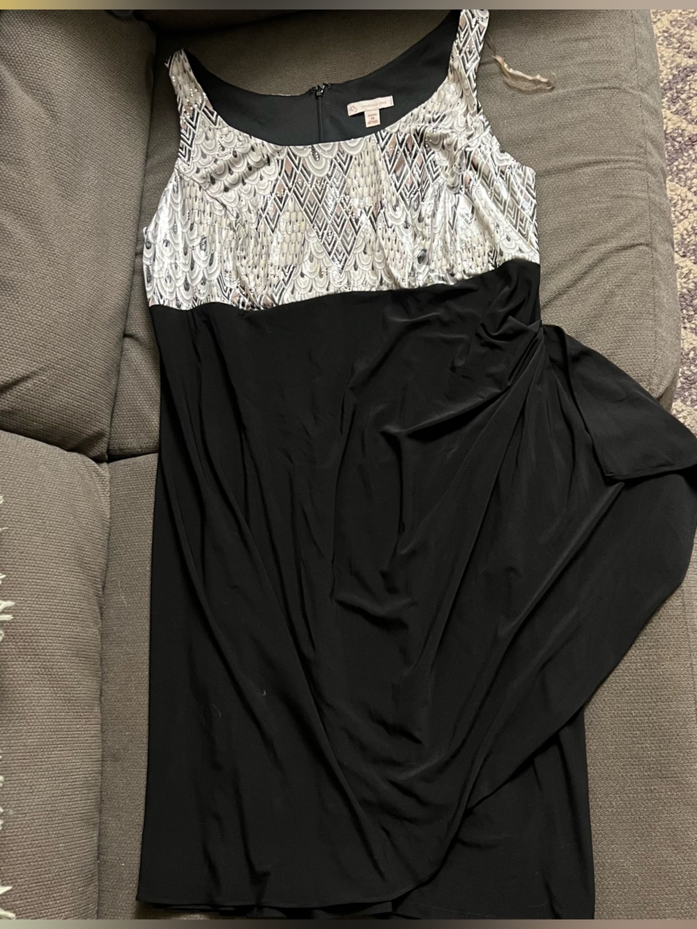 Black Dress with Patterned Top